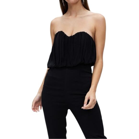 Third Form Strapless Cocktail Jumpsuit Black Viscose Size 8 - Picture 3 of 9